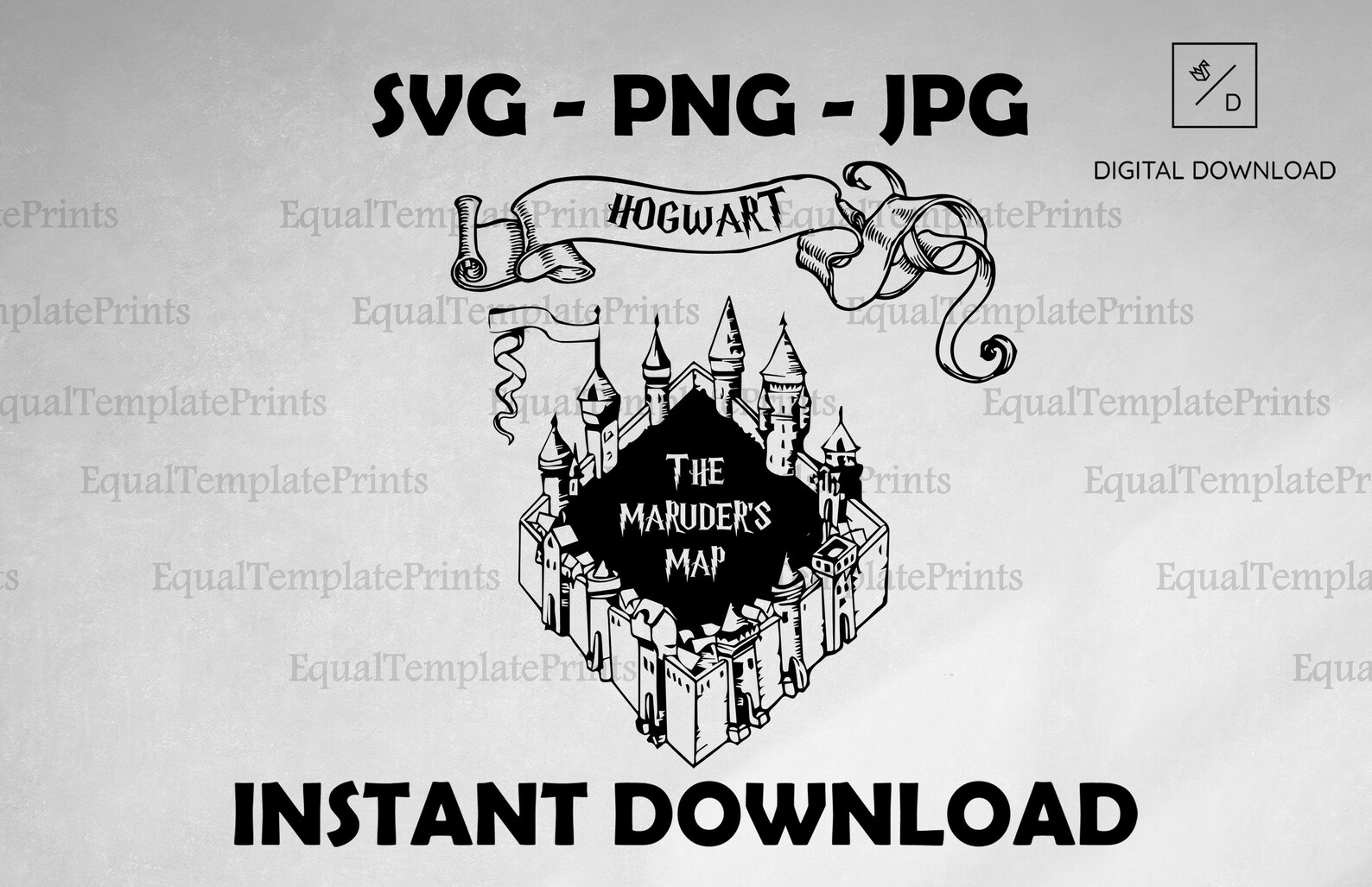 Marauder's Map SVG Instant Download Wizard World School Movie Bundle ...