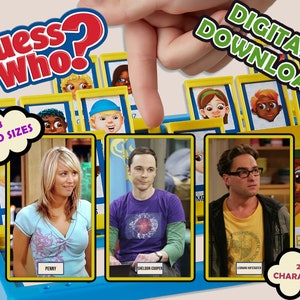 Die Urknalltheorie – Guess Who? | Zu Hause drucken | Digitaler Download | Ratet mal, wer Karten | Partyspiele | Montessori-Karten | A4-Format