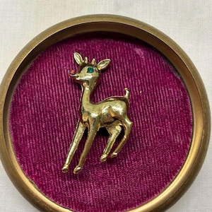 Vtg Rudolph, o broche de rena do nariz vermelho