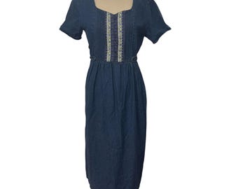 Vtg 90s Denim Jumper dress by Erika