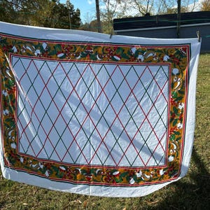 vintage mid century tastemakers Christmas table cloth