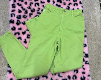Vtg 90s lime green high waist Bongo jeans sz 5