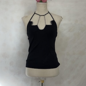 カシェ ラインストーン ケージ ホルタートップ ヴィンテージ 90年代 サイズM