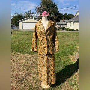 70s 2 piece blazer skirt set by Serbin by Muriel Ryan