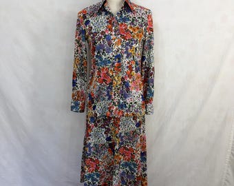 Ensemble de jupes 3 pièces à fleurs sauvages, vintage des années 1970 ILGWU