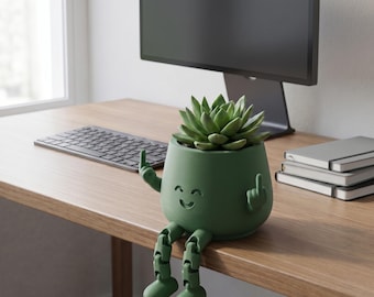 Vaso per piante a forma di dito medio stampato in 3D