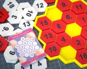 3D-geprint logische puzzelspel Aristoteles's getal met kaarten