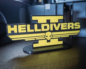 Helldivers 2 Game logo table stand / sign