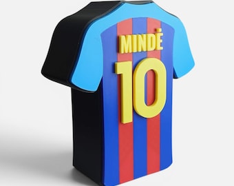 Personalisierte Fußball Jersey Sparschwein, Name Name Nummer Spardose, 3D gedrucktes Fußball Geschenk