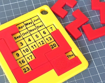 3D Printed Daily Puzzle Calendar: Brain Teaser Desk Toy