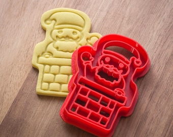Molde para galletas de Papá Noel en la chimenea - Galletas navideñas