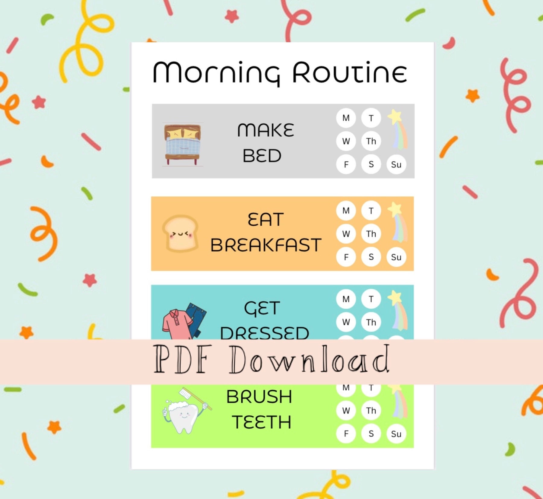 Childrens Morning Routine Printable - Etsy UK