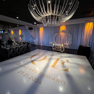 Intinal Monogram, Wedding,  Floor Wrap Full Print Custom Wrap Gloss Removable Vinyl. Wedding Dancefloor design. Free Shipping