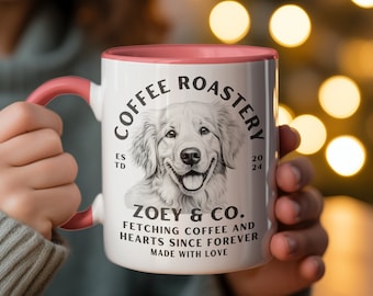 Personalized Golden Retriever Mug: Custom Pet Portrait Coffee Mug
