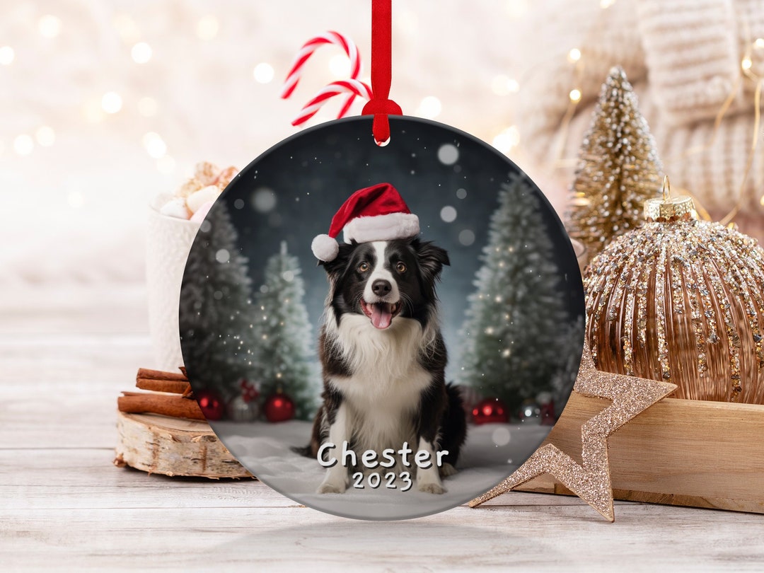 Personalized Border Collie Ornament Border Collie Christmas Etsy