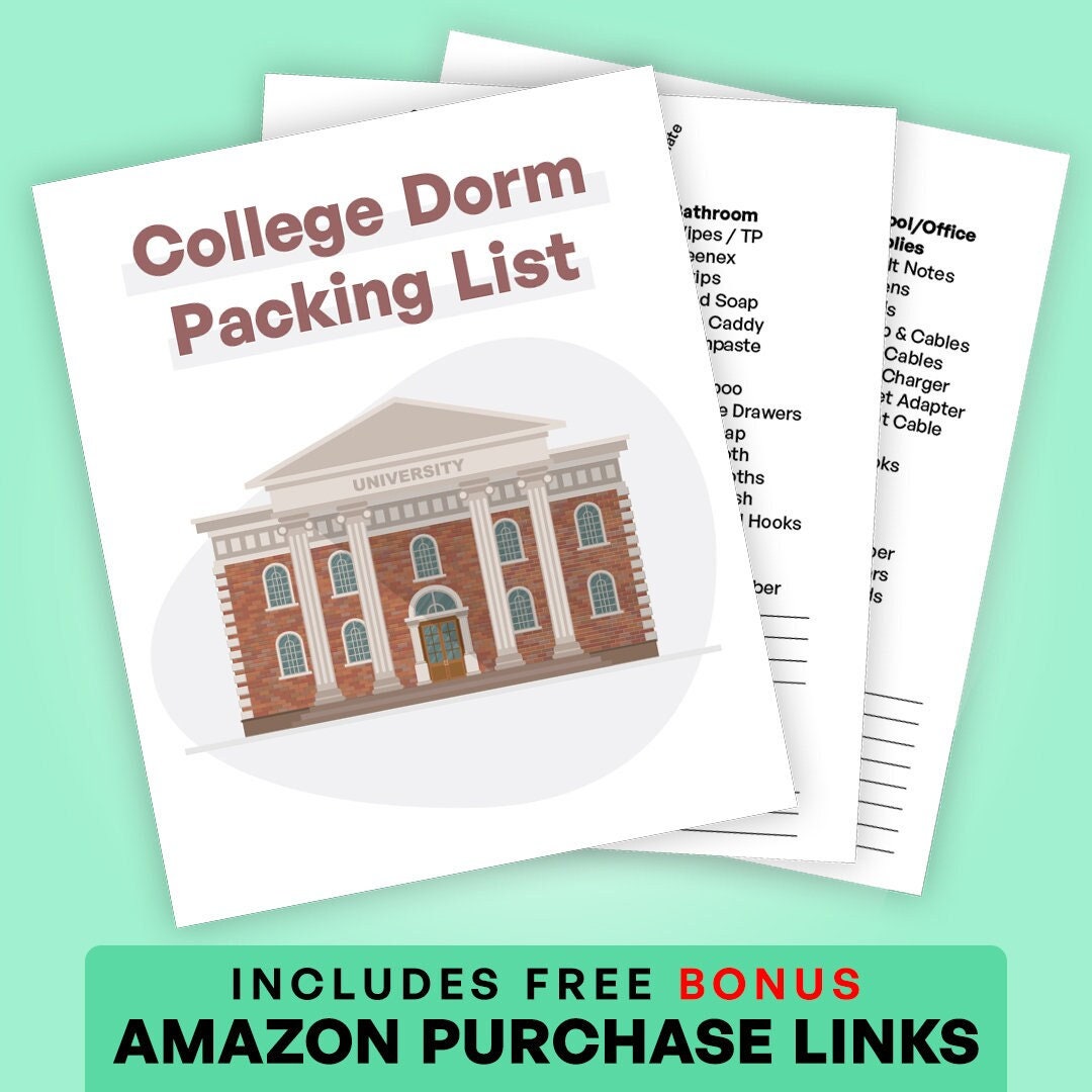 Printable College Packing List - Etsy