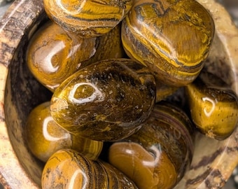 Tijgeroog 5 oz steen van, bescherming, moed, geaarde vastberadenheid