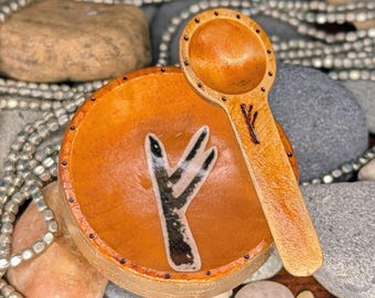 Prosperity minikomset – houten runenkom en lepel