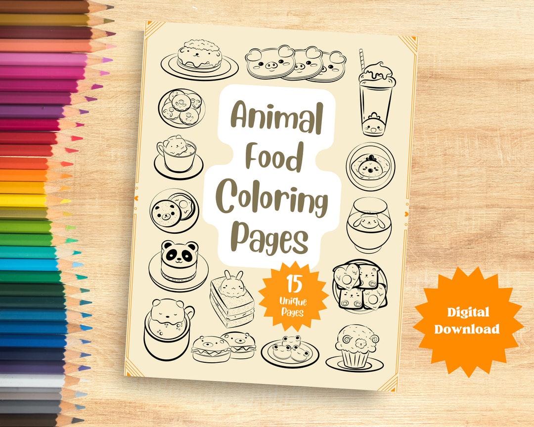 Animal Food Coloring Pages, 15 Coloring Pages, Cute Coloring Pages