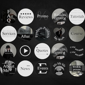 Instagram Highlight Covers Canva, Luxury Instagram Highlight Covers, Aesthetic Story Icons, Social Media Manager IG Story Highlight Covers