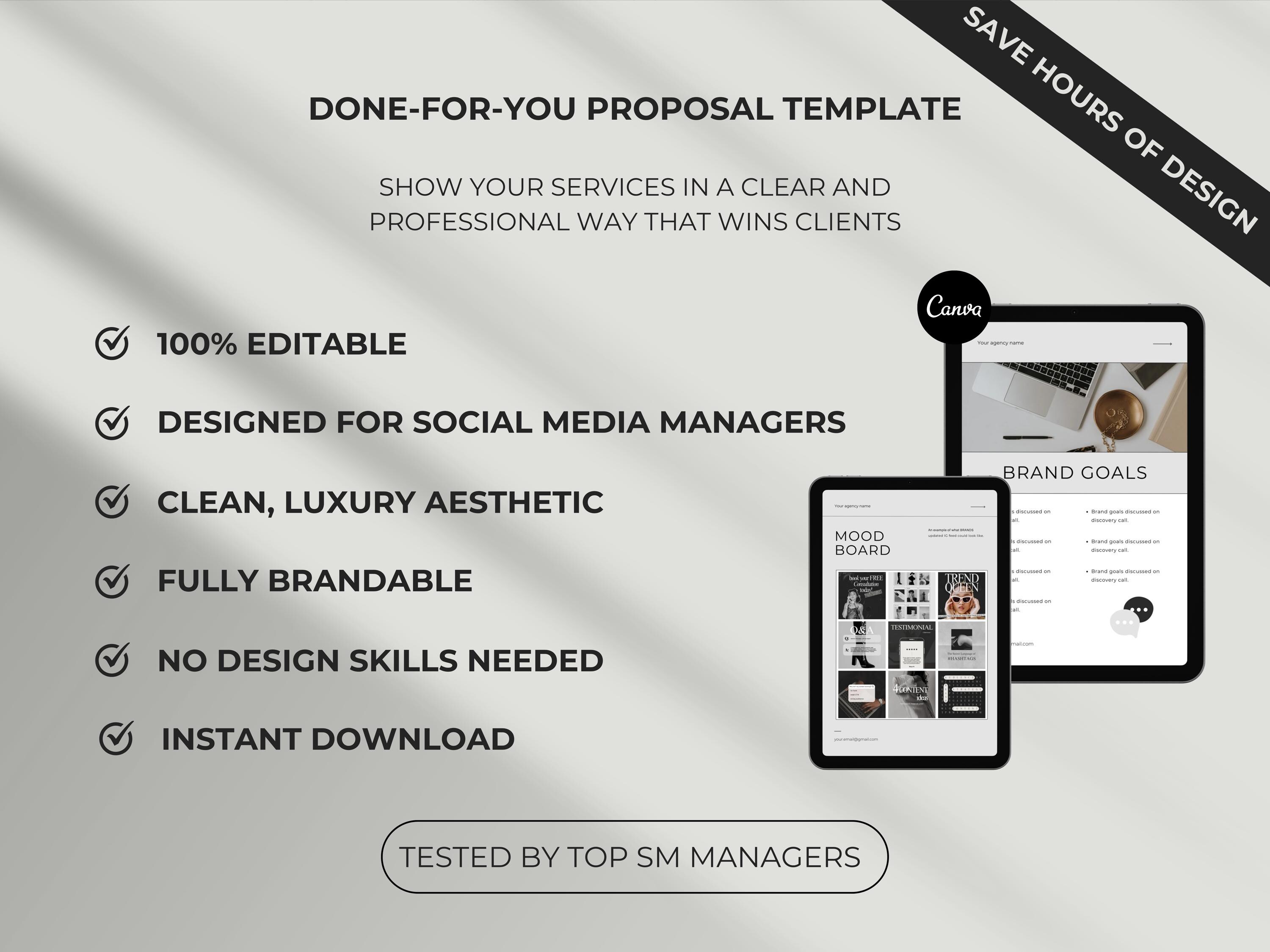 Social Media Management Proposal Template Canva, Social Media Managers ...