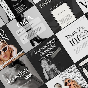 100 Social Media Manager Instagram Post Template, Social Media Manager Content, Luxury Instagram Template, Social Media Canva Template