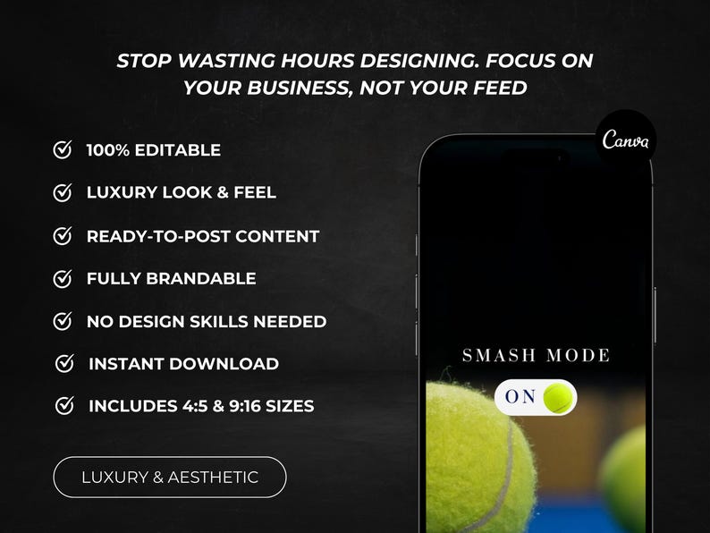 90+ Padel & Tennis Instagram Canva Bundle, Padel Club Social Media Templates, Tennis Club Social Media Posts, Racket Sports Social Media image 3