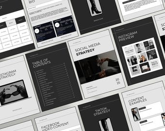 Social Media Strategy Template, Brand Media Strategy, Canva Social Media Strategy Proposal, Social Media Manager Template, Client Plan