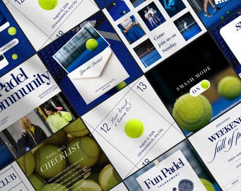 90+ Padel & Tennis Instagram Canva Bundle, Padel Club Social Media Templates, Tennis Club Social Media Posts, Racket Sports Social Media