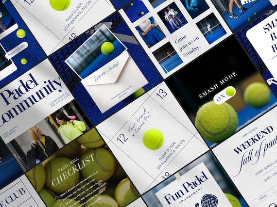 90+ Padel & Tennis Instagram Canva Bundle, Padel Club Social Media Templates, Tennis Club Social Media Posts, Racket Sports Social Media
