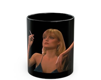 Michelle Pfeiffer - Scarface - Elvira Hancock - Black Mug (11oz, 15oz)