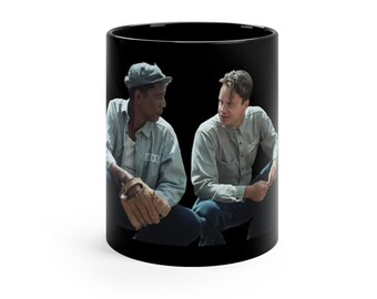 Morgan Freeman Tim Robbins Shawshank Redemption 11oz Black Mug
