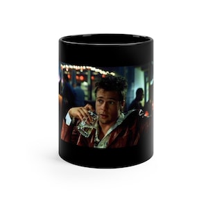 Fight Club - Tyler Durden - Brad Pitt 11 Unzen schwarze Tasse