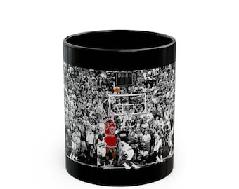 Michael Jordan Last Shot GOAT NBA Finals Black Mug