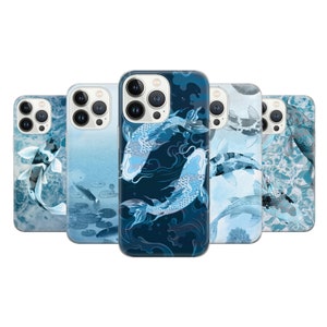 Aquatic Telefoonhoesje Japanse Vis Cover voor iPhone 15 14 13 12 Pro 11 XR 8 7, Samsung S23 S22 A73 A53 A13 A14 S21 Fe S20, Pixel 8 7 6A