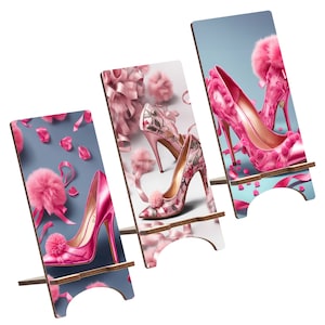 Elegant Wood Phone Stand, Trendy Holder for iPhone 14 13 12 11 Pro Max, Samsung S23 S22 S21, Pixel 7A Pro 6A