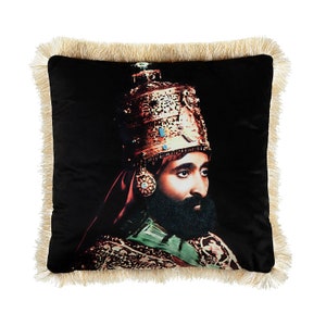 His Imperial Majesty Haile Selassie I Rastafari Throw Pillow I