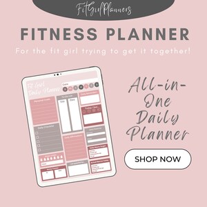 Fitness Girl | Daily Planner | Fitness Tracker | PDF | Calorie Tracker | Good Notes | Habit Tracker | Digital Planner