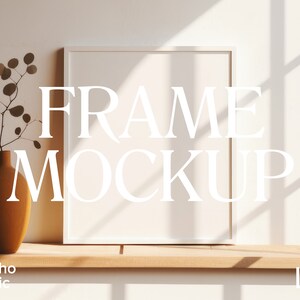 Boho Chic Frame Mockup | Frame Mat Mockup | Thin Wood Black White Frame | Shadow Frame Mockup | PSD Photoshop Mockup | Minimalist Modern