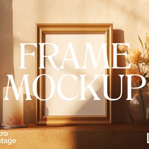 Vintage Art Mockup | Vintage Frame Mat Mockup | Retro Photo Frame Mockup | Shadow Frame Mockup | PSD Photoshop Mockup | Farmhouse