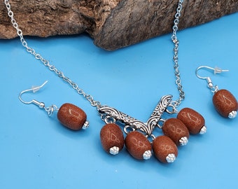 Jewelry Necklace Set Goldstone