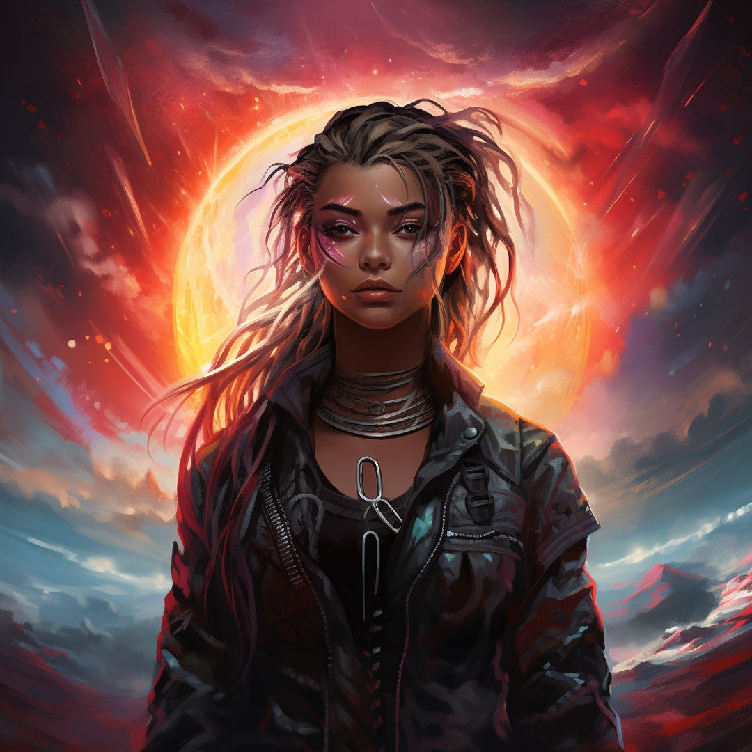 Solar Flare Cyberpunk Rider - Digital Art Print, Wall Art, AI Art, AI ...
