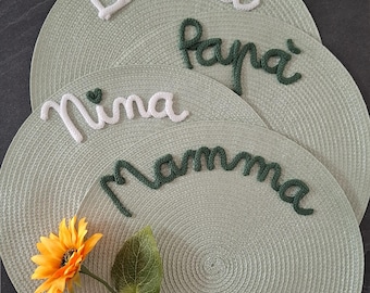 Manteles individuales personalizados con nombres: idea de regalo de cumpleaños, manteles individuales familiares, regalos de fin de curso para profesores