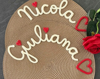 Manteles individuales personalizados con nombres: idea de regalo de cumpleaños, manteles individuales familiares, regalo del Día de la Madre.