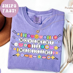 Comfort Colors® Movement Is Medicine Physical Therapist Shirt, PT Graduation Gift, Physical Therapy Tee, Medical Appreciation Top Gift. image 1