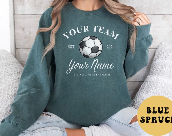 Personalized Soccer Sweatshirt, Customized Soccer Shirt, Your Name Soccer Shirt, Personalized Soccer Gifts, Personalizable Soccer Team Shirt