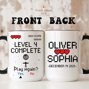 4th Wedding Anniversary Gift, 4th Anniversary Gift Mug, 4th Anniversary Gift for Gamer, Retro Video Game Mug, Anniversary Gift for Husband.