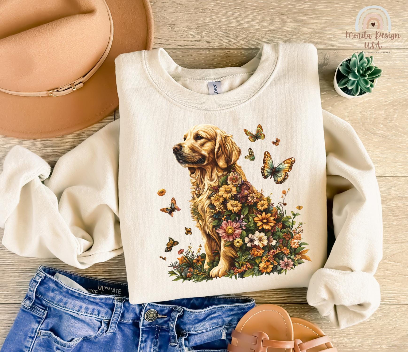 Floral Golden Retriever Sweater – Cozy Cottagecore Dog Lover Gift, Dog ...