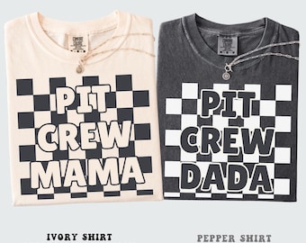 Comfort Colors® Fast One Birthday Family Shirts, Checkered Racing Birthday Shirt, Race Car Pit Crew Matching Shirts, Mom Dad Racing Tee.