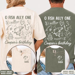 O-Fish-Ally One Family Birthday Shirts, Personalized Fishing First Birthday Tees, Matching Mama Dada Shirts, The Big One Party Outfit.